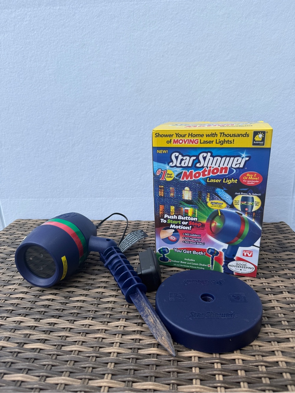 Star Shower Motion Laser Light Red Green Christmas Outdoor Indoor Box Tested